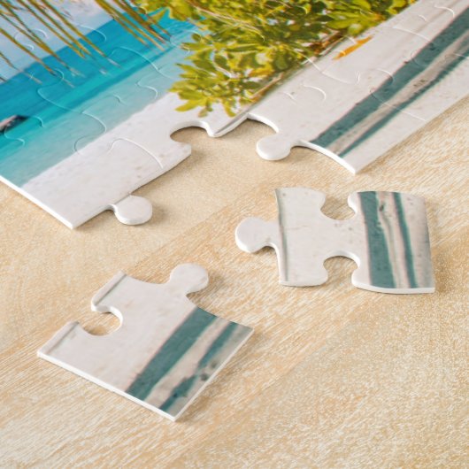 美しい日没のヤシの木 ジグソーパズル (側面)