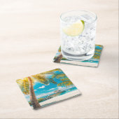 美しい日没のヤシの木 スクエアペーパーコースター (インサイチュ)