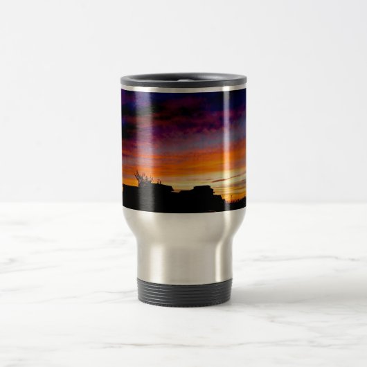 美しい日没の写真と絶縁されたタンブラー トラベルマグ (中央)