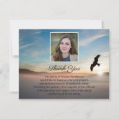 美しい日没の写真葬儀サンキューノートカード サンキューカード (正面)