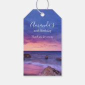 美しい日没の海岸写真ありがとう ギフトタグ (正面)