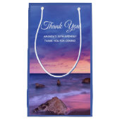 美しい日没の海岸写真ありがとう スモールペーパーバッグ (正面)