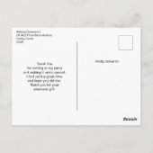 美しい日没の海岸写真ありがとう ポストカード (裏面)