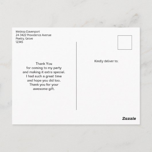 美しい日没の海岸写真ありがとう ポストカード (裏面)