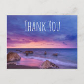 美しい日没の海岸写真ありがとう ポストカード (正面)