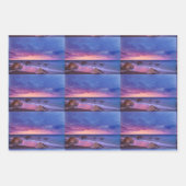 美しい日没の海岸写真のパターン ラッピングペーパーシート (正面3)