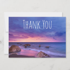 美しい日没の海岸写真 サンキューカード