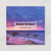 美しい日没の海岸写真 スクエア名刺 (正面)