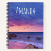 美しい日没の海岸写真 ノートブック (正面)