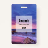 美しい日没の海岸写真 バッジ (裏面)