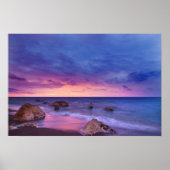 美しい日没の海岸写真 ポスター (正面)