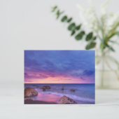 美しい日没の海岸写真 ポストカード (スタンド正面)