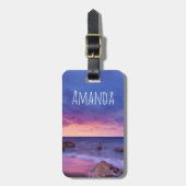 美しい日没の海岸写真 ラゲッジタグ (正面縦)