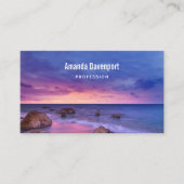 美しい日没の海岸写真 名刺 (正面)