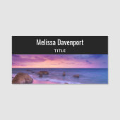 美しい日没の海岸写真 名札 (正面)