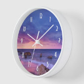 美しい日没の海岸写真 壁時計 (傾斜)