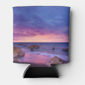 美しい日没の海岸写真 缶クーラー (正面)