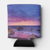 美しい日没の海岸写真 缶クーラー (裏面)