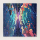 美しい日没の湖の静けさ ジグソーパズル (横)