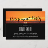 美しい日没の退職パーティー 招待状 (正面/裏面)