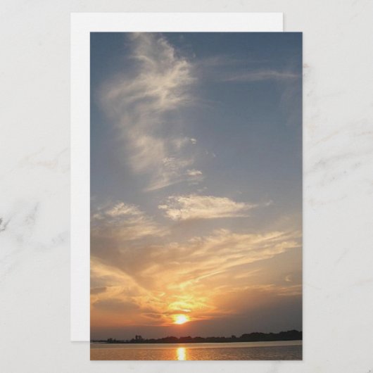 美しい日没の静止した特色になる元の芸術 便箋 (正面/裏面)