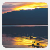 美しい日没の風景写真芸術 スクエアシール (正面)