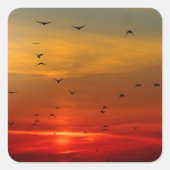 美しい日没の風景写真芸術 スクエアシール (正面)