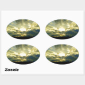 美しい日没の風景写真芸術 楕円形シール (シート)