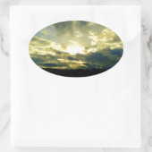 美しい日没の風景写真芸術 楕円形シール (バッグ)