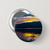 美しい日没の風景写真芸術 缶バッジ (正面&裏面)