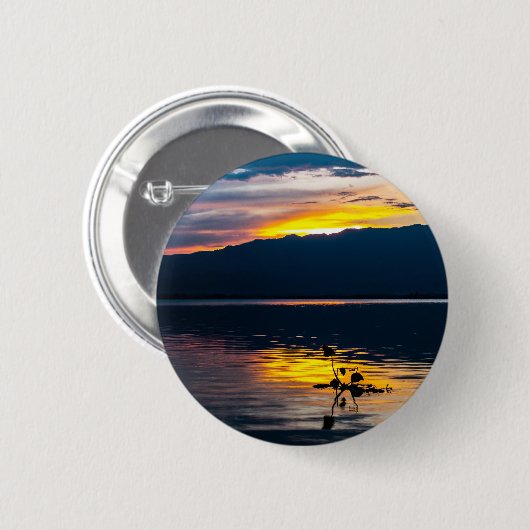 美しい日没の風景写真芸術 缶バッジ (正面&裏面)