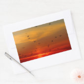美しい日没の風景写真芸術 長方形シール (封筒)