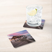 美しい日没 スクエアペーパーコースター (インサイチュ)