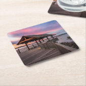 美しい日没 スクエアペーパーコースター (アングル)