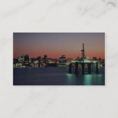 美しい日没: 最近造られた石油掘削装置を離れた日没、 名刺 (裏面)