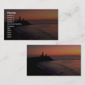 美しい日没: Montaukポイント灯台、長く 名刺 (正面/裏面)