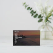 美しい日没: Montaukポイント灯台、長く 名刺 (スタンド正面)