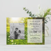 美しい日照りフィールドフォト結婚式招待状 招待状 (スタンド正面)