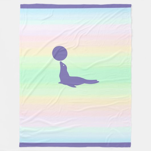 美しい日陰の色のトドとボール フリースブランケット (正面)