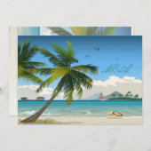 美しい日/トロピカルアイランドビーチウェディング招待状 招待状 (正面/裏面)