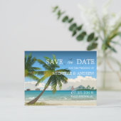 美しい日/トロピカルアイランドビーチ日付を保存 案内ポストカード (スタンド正面)