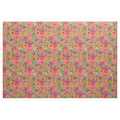 美しい明るいはっきりしたと水色の花 ファブリック (ヤード)