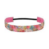 美しい明るいカラフル抽象芸術花のパターン アスレチックヘッドバンド (正面)