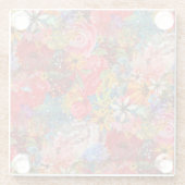 美しい明るいカラフル抽象芸術花のパターン ガラスコースター (裏面)