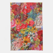 美しい明るいカラフル抽象芸術花のパターン キッチンタオル (縦)
