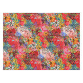 美しい明るいカラフル抽象芸術花のパターン テーブルクロス (正面(横))