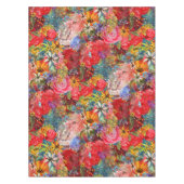 美しい明るいカラフル抽象芸術花のパターン テーブルクロス (正面)