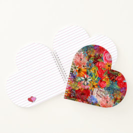 美しい明るいカラフル抽象芸術花のパターン ノートブック