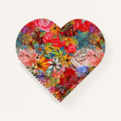 美しい明るいカラフル抽象芸術花のパターン ノートブック (正面)