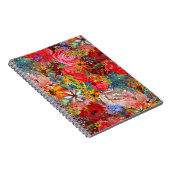 美しい明るいカラフル抽象芸術花のパターン ノートブック (右側)